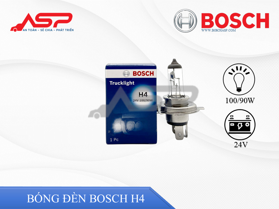 Bóng Đèn BOSCH Halogen 24V - H4 100/90W (0986AL1521)