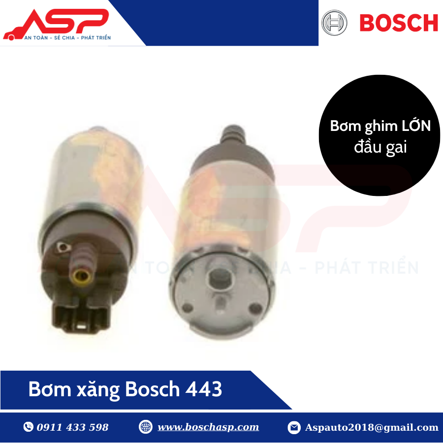 Bơm xăng ghim lớn gai Bosch 443 (0580453443) - Ảnh 2