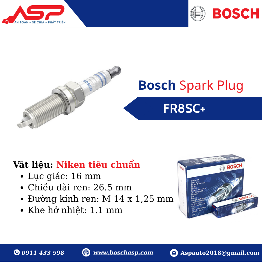 Bugi BOSCH Innova, Fortuner - FR8SC+ (242229797)
