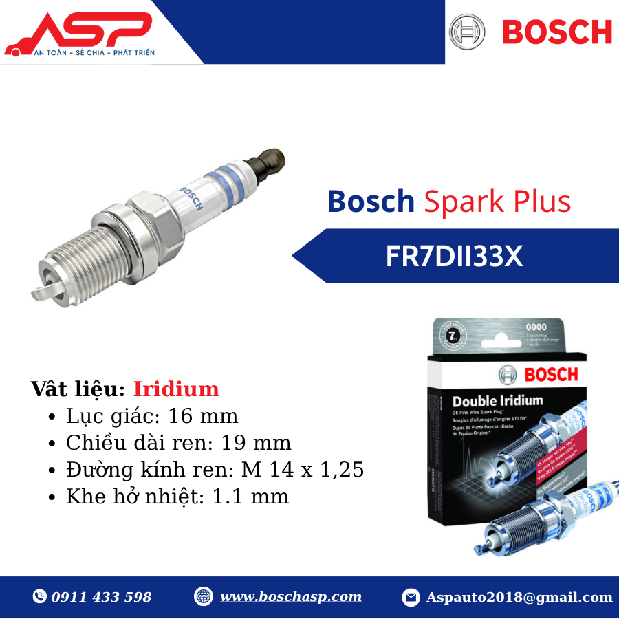 Bugi BOSCH Vios - Double Iridium - FR7DII33X