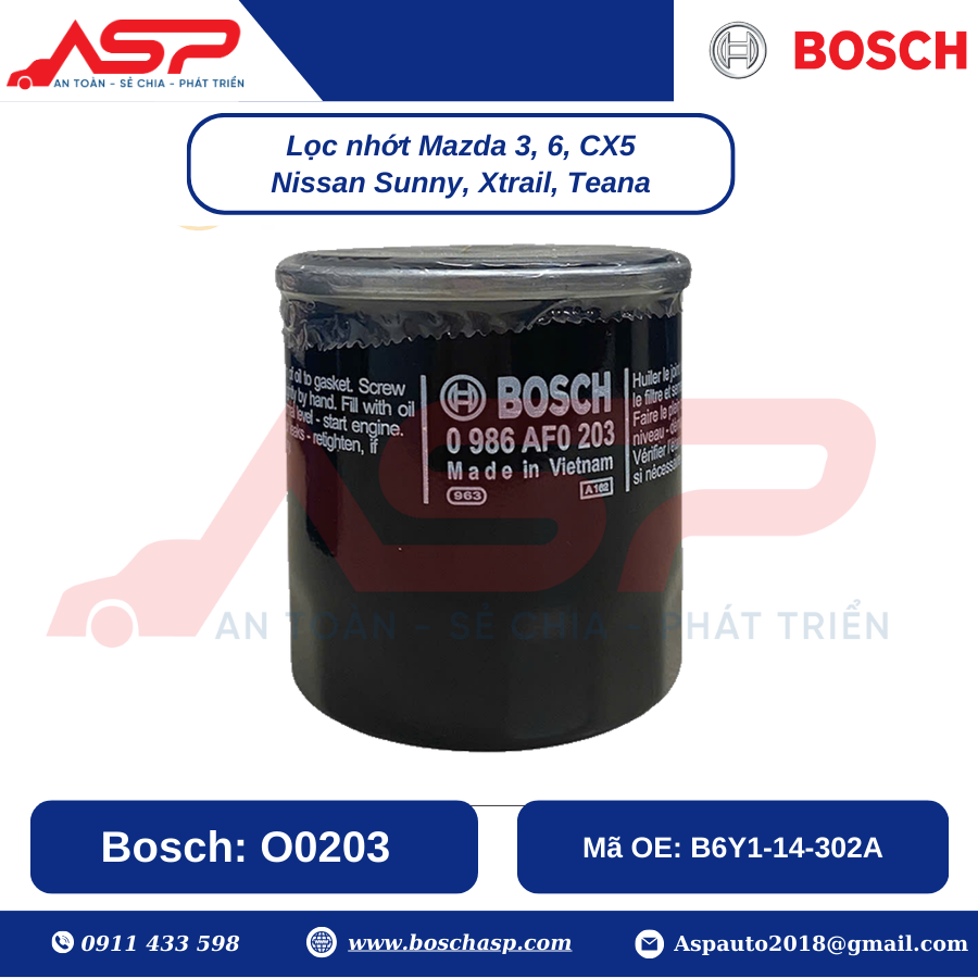 Lọc Nhớt BOSCH O0203 cho Mazda 3, Mazda 6, CX-5 - Ảnh 4
