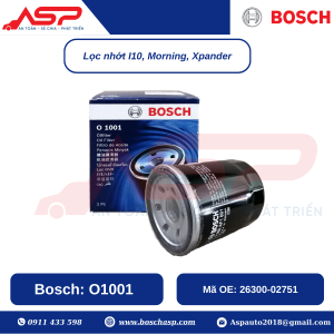 Lọc Nhớt BOSCH O1001 cho KIA Morning, Hyundai I10, Mitsubishi Xpander