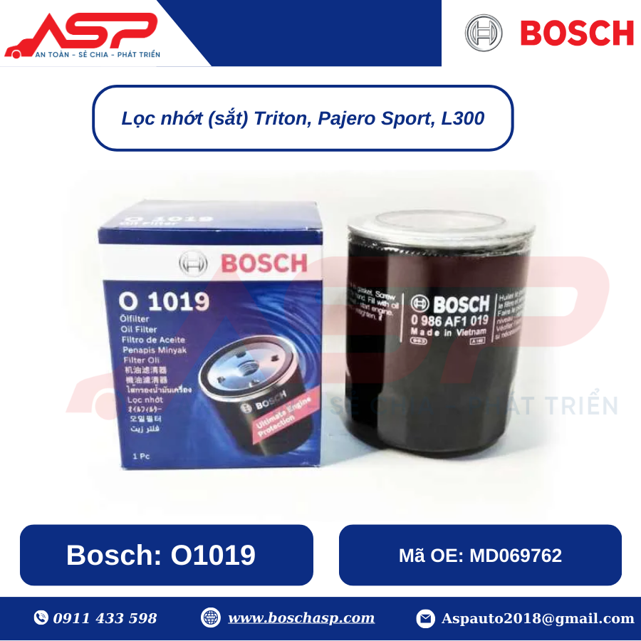 Lọc Nhớt BOSCH O1019 cho Mitsubishi Triton, Pajero Sport - Ảnh 3