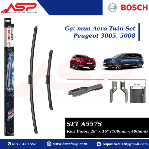 Gạt Mưa Bosch A557S dòng Aerotwin Set - Peugoet 3008, 5008