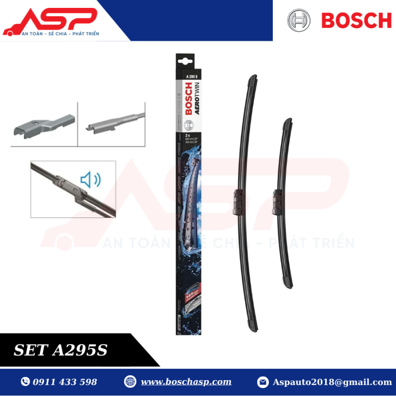Gạt Mưa Bosch A295S AeroTwin Set – Ford Ranger, Mazda BT-50