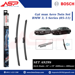 Gạt Mưa Bosch A929S Dòng Aerotwin Set cho BMW 320i