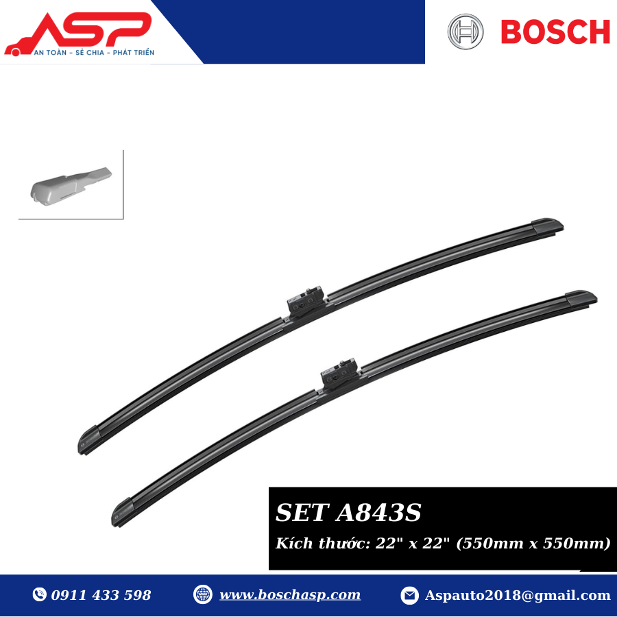 Gạt Mưa Bosch Mercedes C, GLC - A843S - Ảnh 2