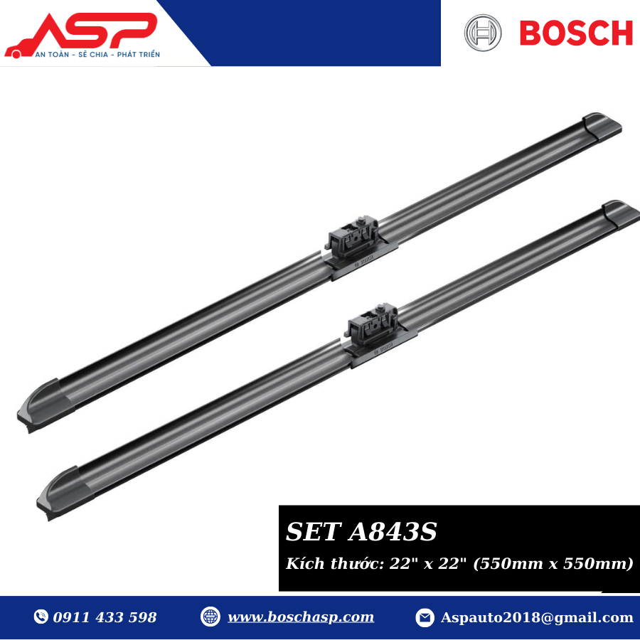 Gạt Mưa Bosch Mercedes C, GLC - A843S - Ảnh 3