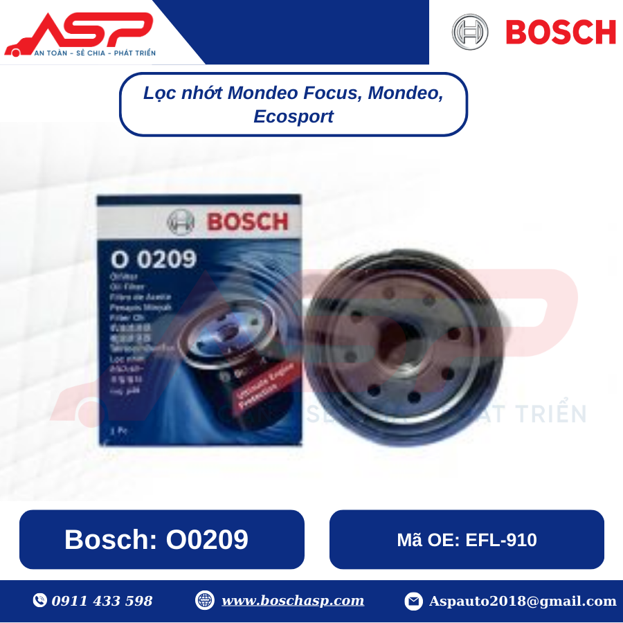Lọc Nhớt BOSCH O0209 chuyên Ford Focus, Ecosport, Mondeo - Ảnh 4
