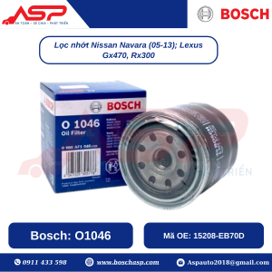 Lọc Nhớt O1046 Bosch Cho Nissan Navara, Lexus GX470, RX300
