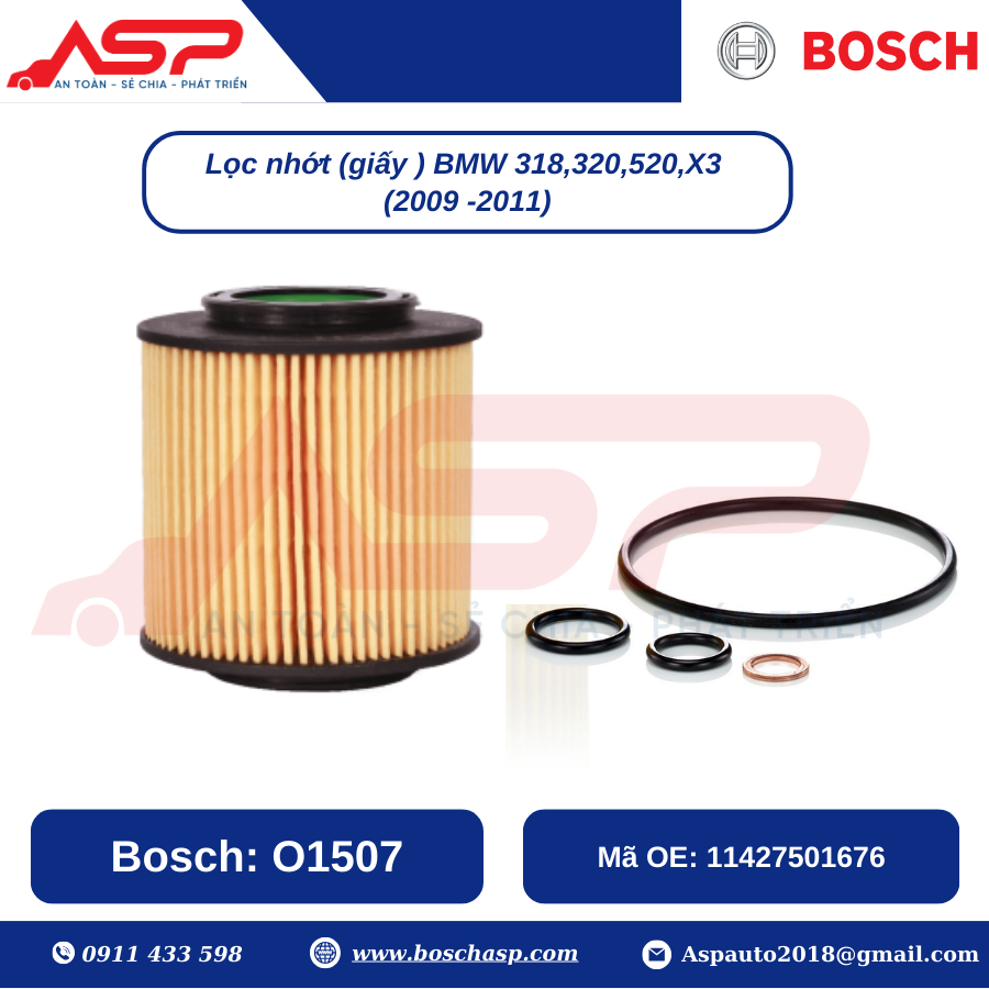 Lọc Nhớt BOSCH O1507 cho BMW 318i, 320i, X5 (09-11) - Ảnh 4