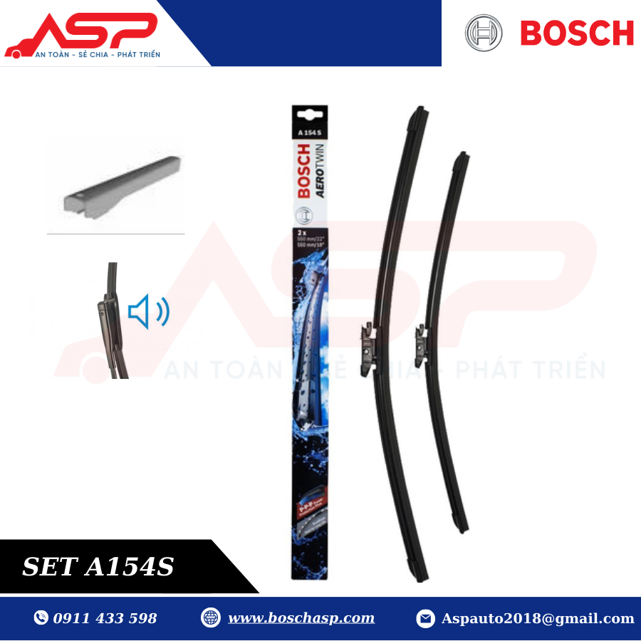 Gạt mưa Chevrolet Colorado Bosch A154S - Aero Twin Set cao cấp - Ảnh 2