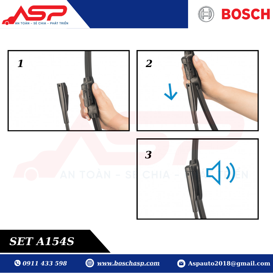 Gạt mưa Chevrolet Colorado Bosch A154S - Aero Twin Set cao cấp - Ảnh 5