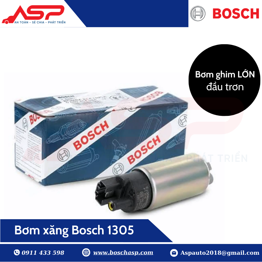 Bơm xăng ghim lớn trơn Bosch 1305 (0986AG1305)