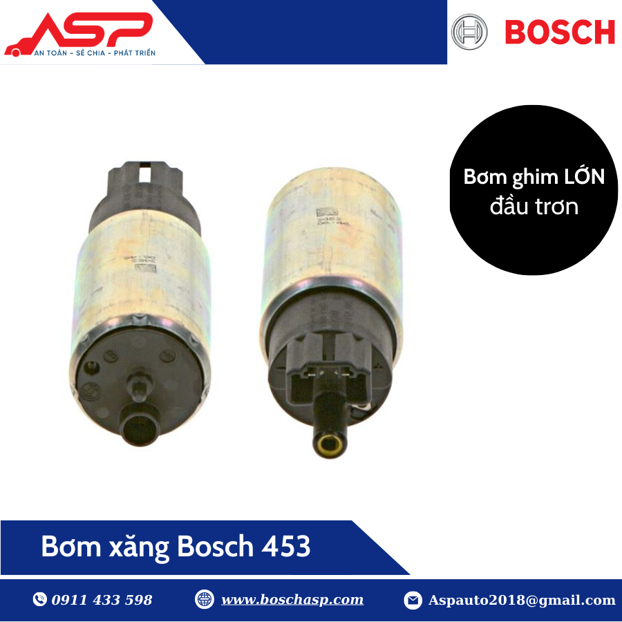 Bơm xăng ghim lớn trơn Bosch 453 (0580453453) - Ảnh 2