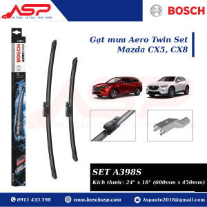 Gạt mưa Bosch A398S cho Mazda Cx5, CX8 2018 ->