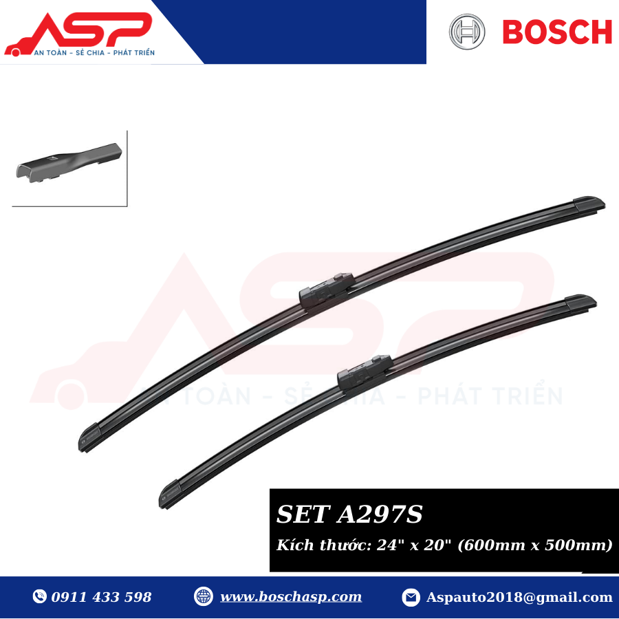 Gạt mưa Bosch Audi Q5, Q7, A5 - Bosch Set A297S - Ảnh 3