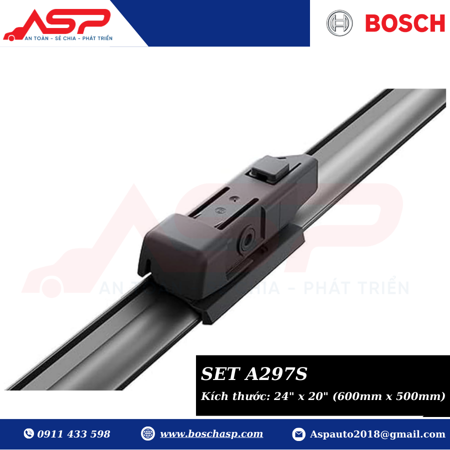 Gạt mưa Honda Civic 2016 --> Bosch Set A297S - Ảnh 2
