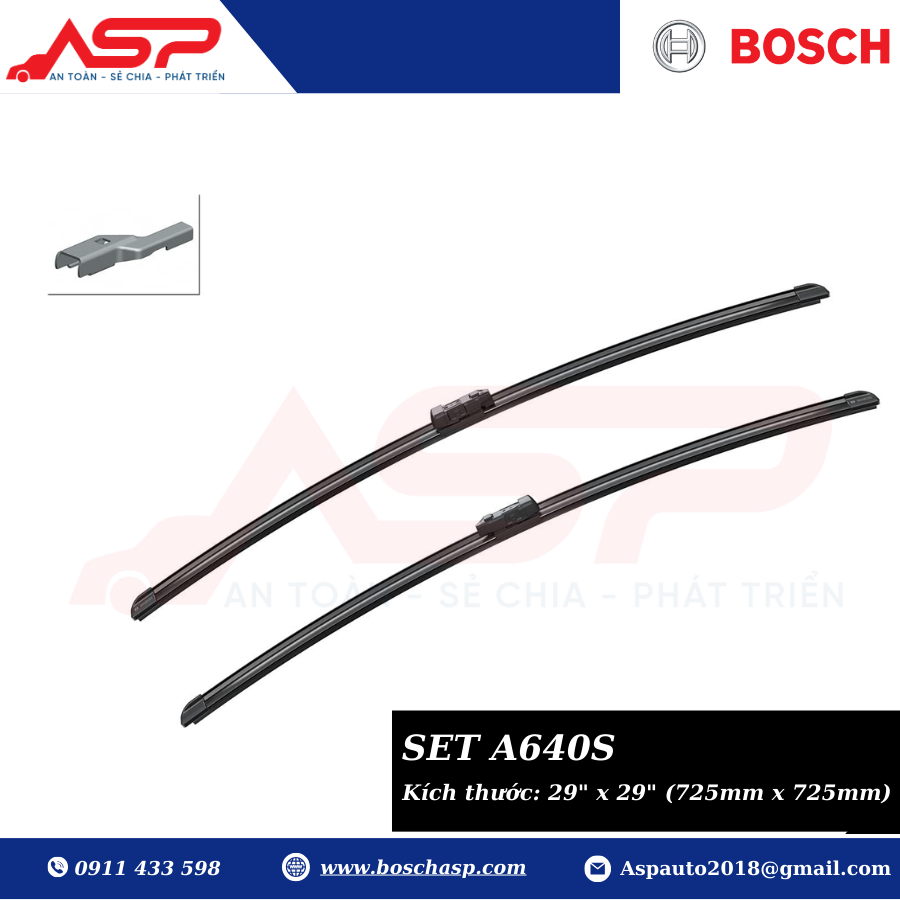 Gạt Mưa Bosch A640S (29"-29") Cho Ford Focus 2013 - 2019 - Ảnh 3