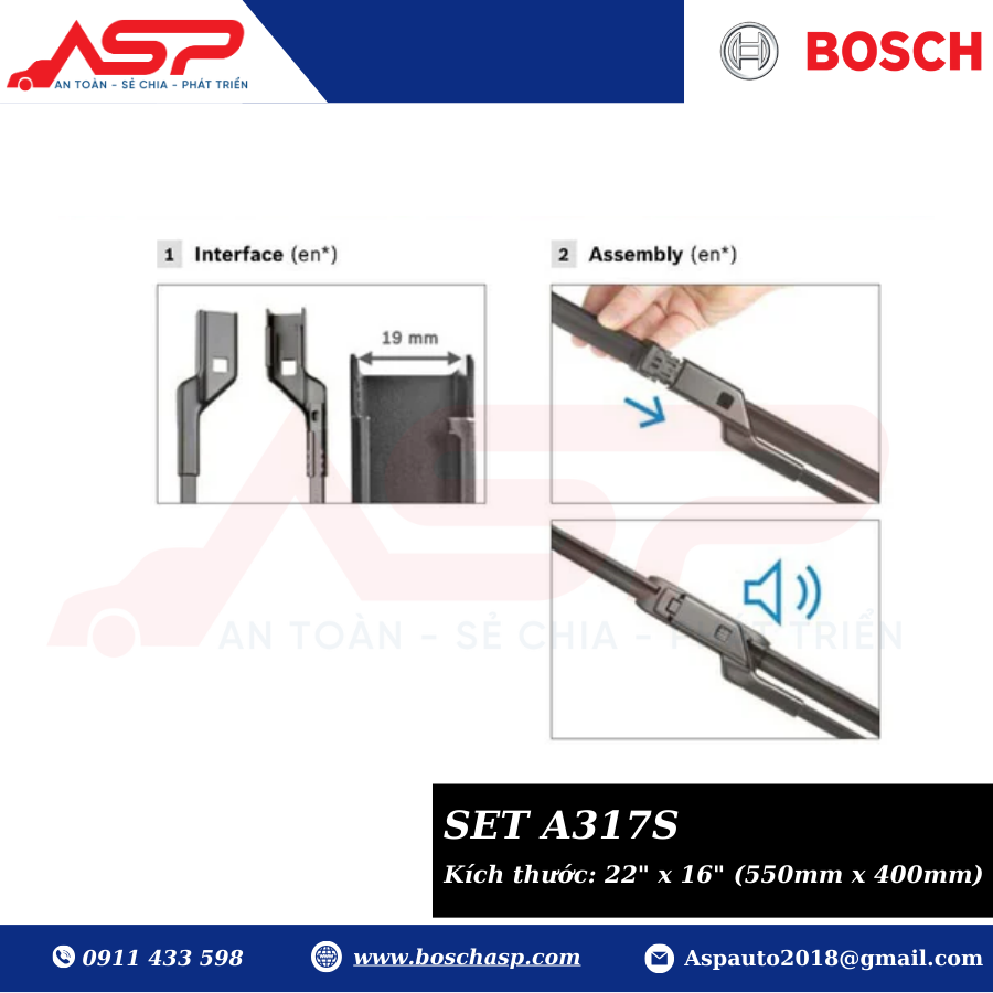 Gạt Mưa Bosch A317S Cho Ford Ecosport 2016 --> - Ảnh 6