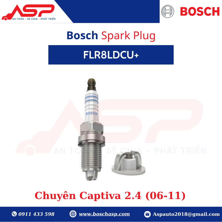 Bugi BOSCH FLR8LDCU+ (0242229654)- Chân Ngắn, 2 chấu chuyên Captiva, Optra - Ảnh 3