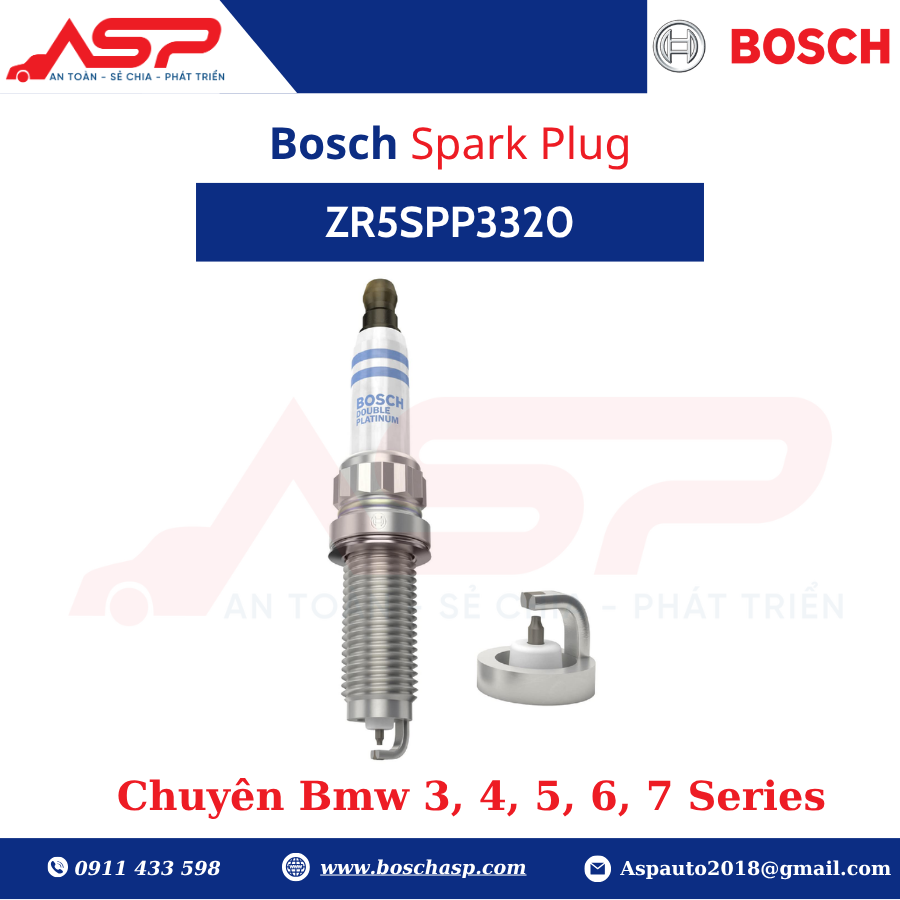 Bugi BOSCH Típ Bông ZR5SPP3320 (0242145555)- Platinum Chuyên BMW 320i - Ảnh 3