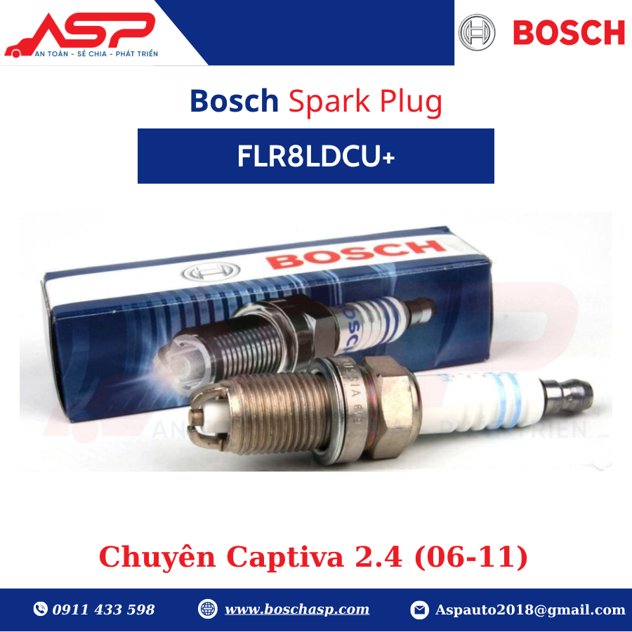 Bugi BOSCH FLR8LDCU+ (0242229654)- Chân Ngắn, 2 chấu chuyên Captiva, Optra - Ảnh 5