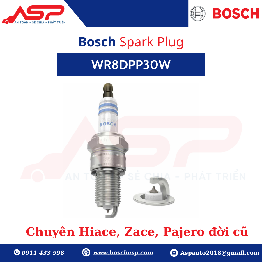 Bugi BOSCH Típ Lớn WR8DPP30W (0242230599)-Captiva, Zace, Hiace - Ảnh 3