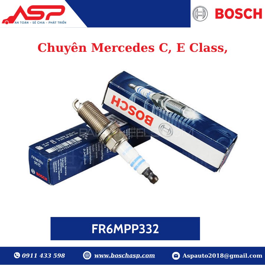 Bugi BOSCH FR6MPP332 (0242240619)-Double Platinum Chuyên Mer C, E Class - Ảnh 3