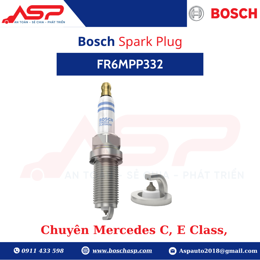 Bugi BOSCH FR6MPP332 (0242240619)-Double Platinum Chuyên Mer C, E Class - Ảnh 4