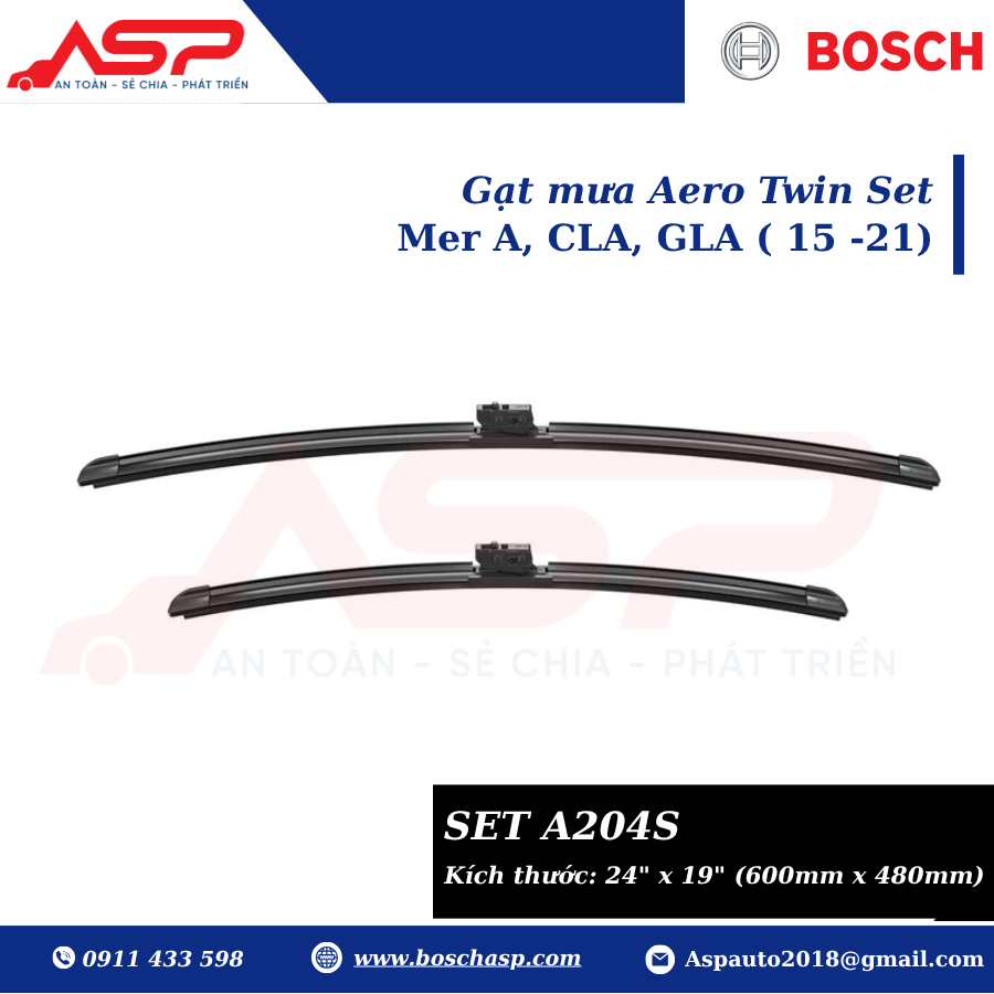 Gạt mưa BOSCH A204S (3397014204) Cho Mer A, CLA, GLA (15-21) - Ảnh 6