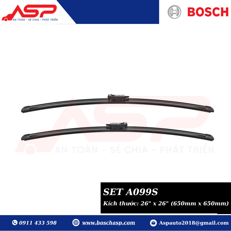 Gạt mưa BOSCH A099S (3397007099) Chuyên Seat Leon (05-12) - Ảnh 4