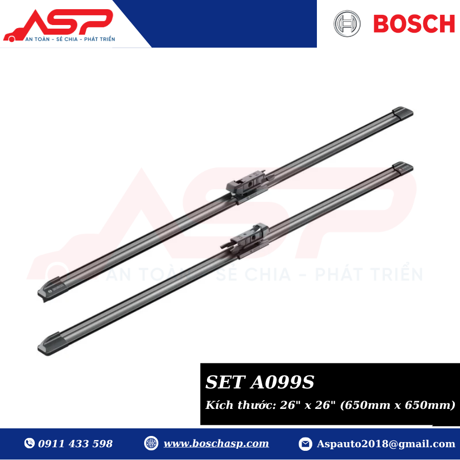 Gạt mưa BOSCH A099S (3397007099) Chuyên Seat Leon (05-12) - Ảnh 5