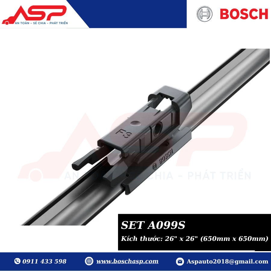 Gạt mưa BOSCH A099S (3397007099) Chuyên Seat Leon (05-12) - Ảnh 6