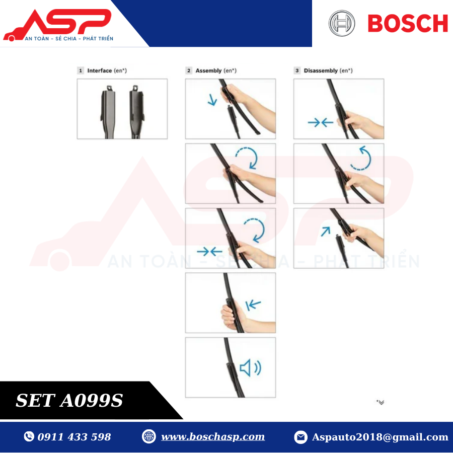 Gạt mưa BOSCH A099S (3397007099) Chuyên Seat Leon (05-12) - Ảnh 7