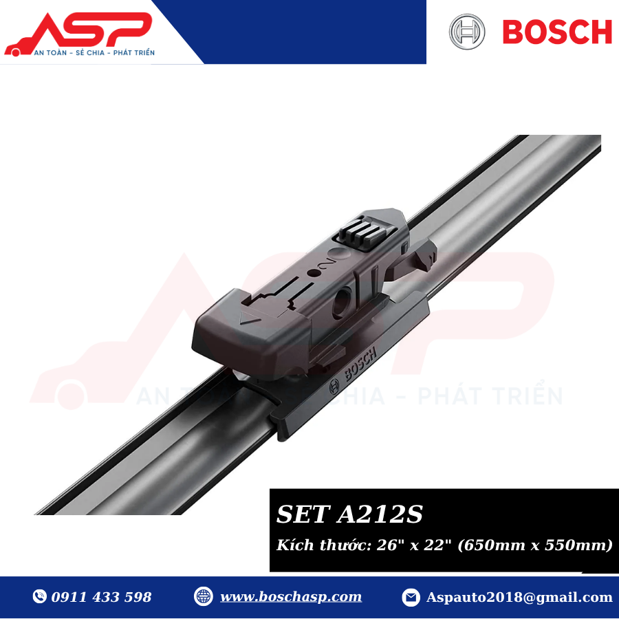 Gạt mưa BOSCH A212S (3397014212) Chuyên Ford Explorer, Mer S400, S450 - Ảnh 4