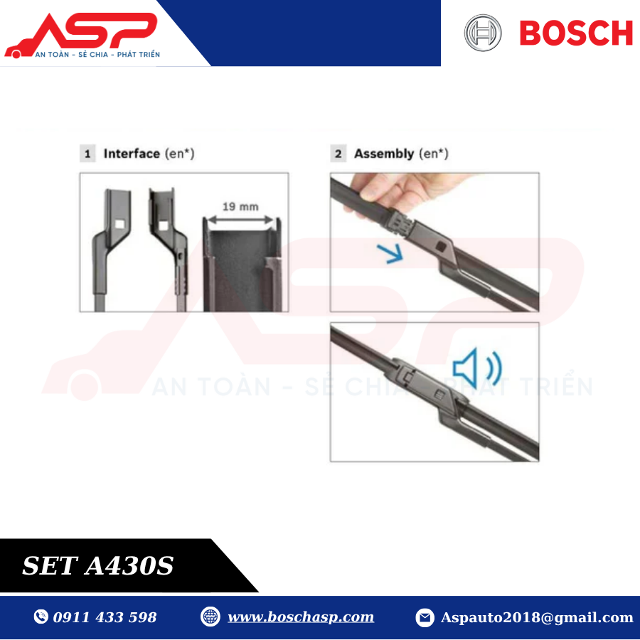Gạt mưa BOSCH A430S (3397007430) Chuyên Dùng Rand Rover - Ảnh 6