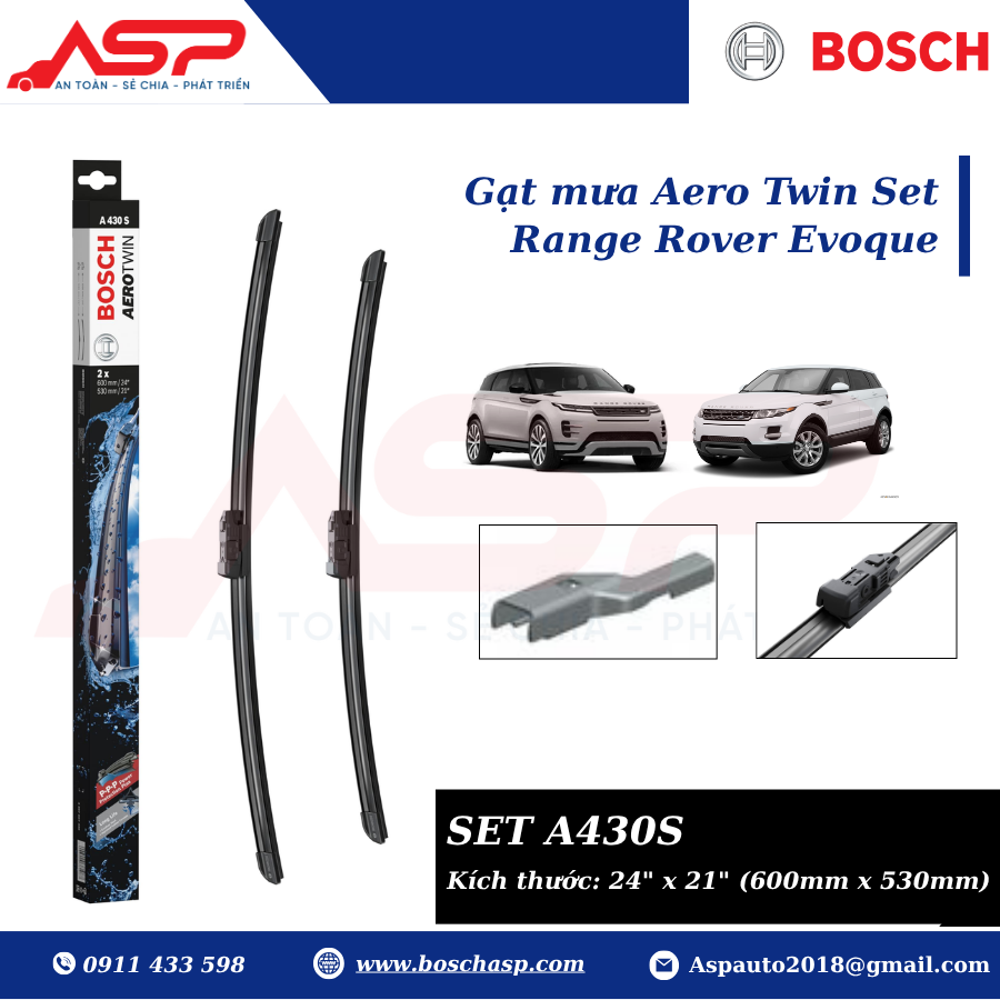 Gạt mưa BOSCH A430S (3397007430) Chuyên Dùng Rand Rover