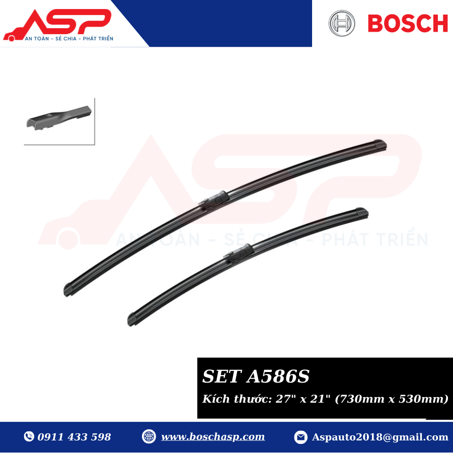 Gạt mưa BOSCH A586S (3397007586) Chuyên Audi A8, Q7 đời mới - Ảnh 5