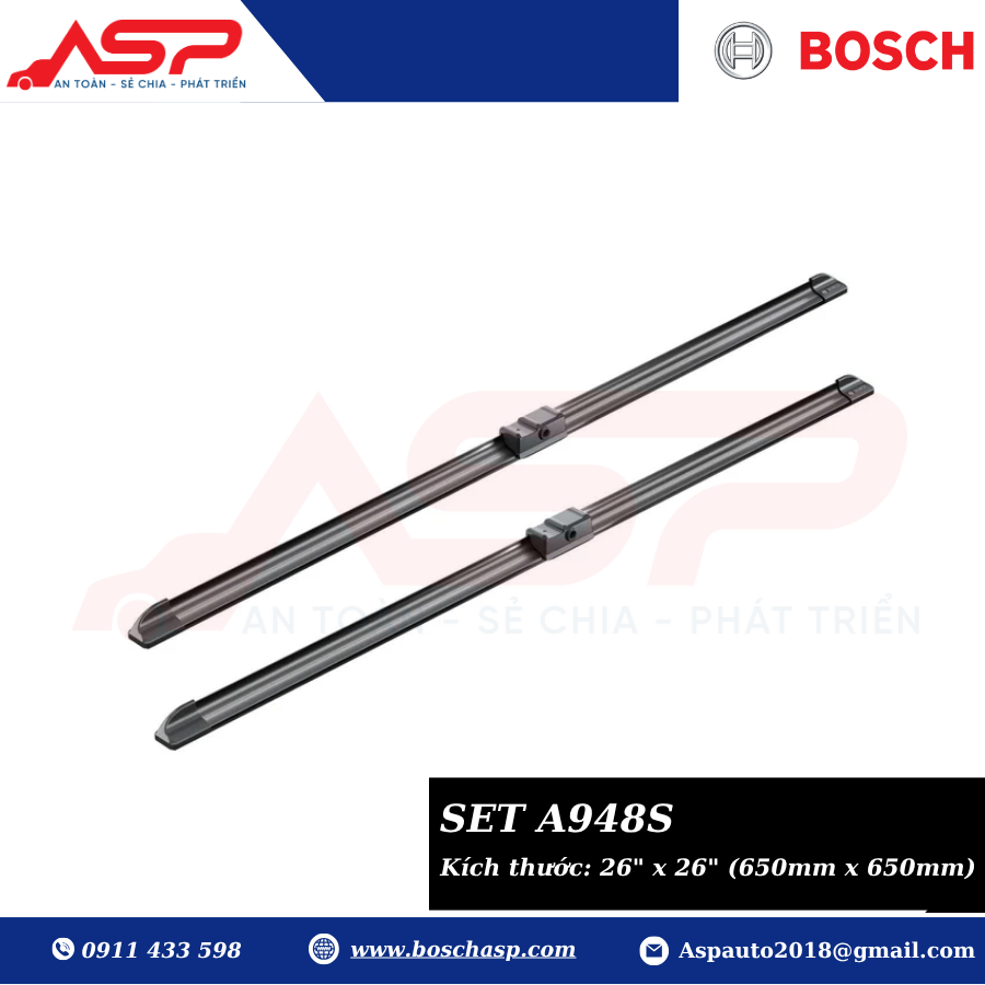 Gạt mưa BOSCH A948S (3397118948) Chuyên Mercede E-Class, S-Class - Ảnh 5