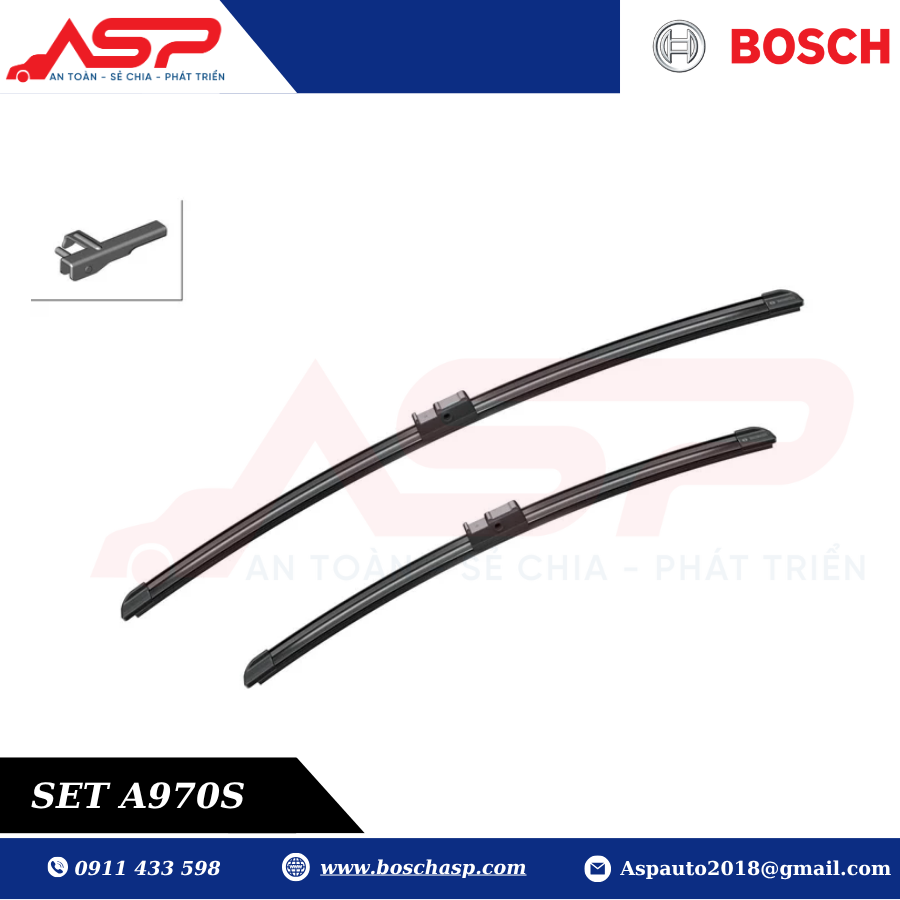 Gạt mưa BOSCH A970S (3397118970) Chuyên Dùng BMW X5, X6 (06 - 12) - Ảnh 6