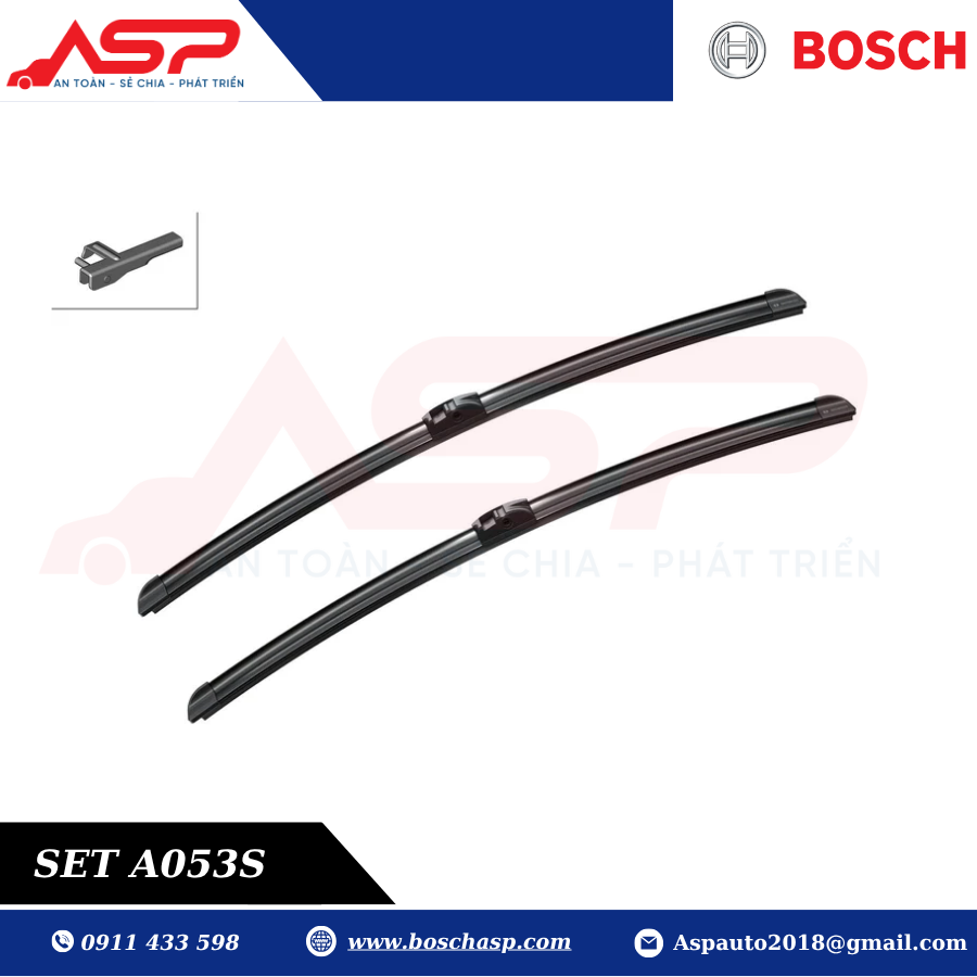 Gạt mưa BOSCH A053S (3397009053) Chuyên Mercedes C180, C200, C250 - Ảnh 4