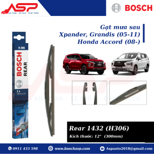 Gạt mưa sau BOSCH H306 kích thước 12" (300mm) - Mitsubishi Xpander, Grandis, Honda Accord, CR-V