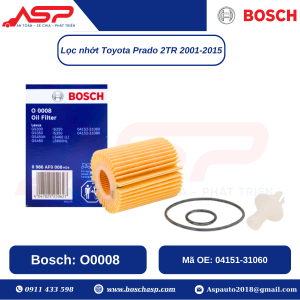 Lọc Nhớt BOSCH O0008 chuyên Cho Toyota Prado, Alphard (01- 15).