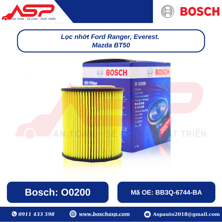 Lọc Nhớt BOSCH O0200 cho Ford Ranger, Everest, Mazda BT50 - Ảnh 2