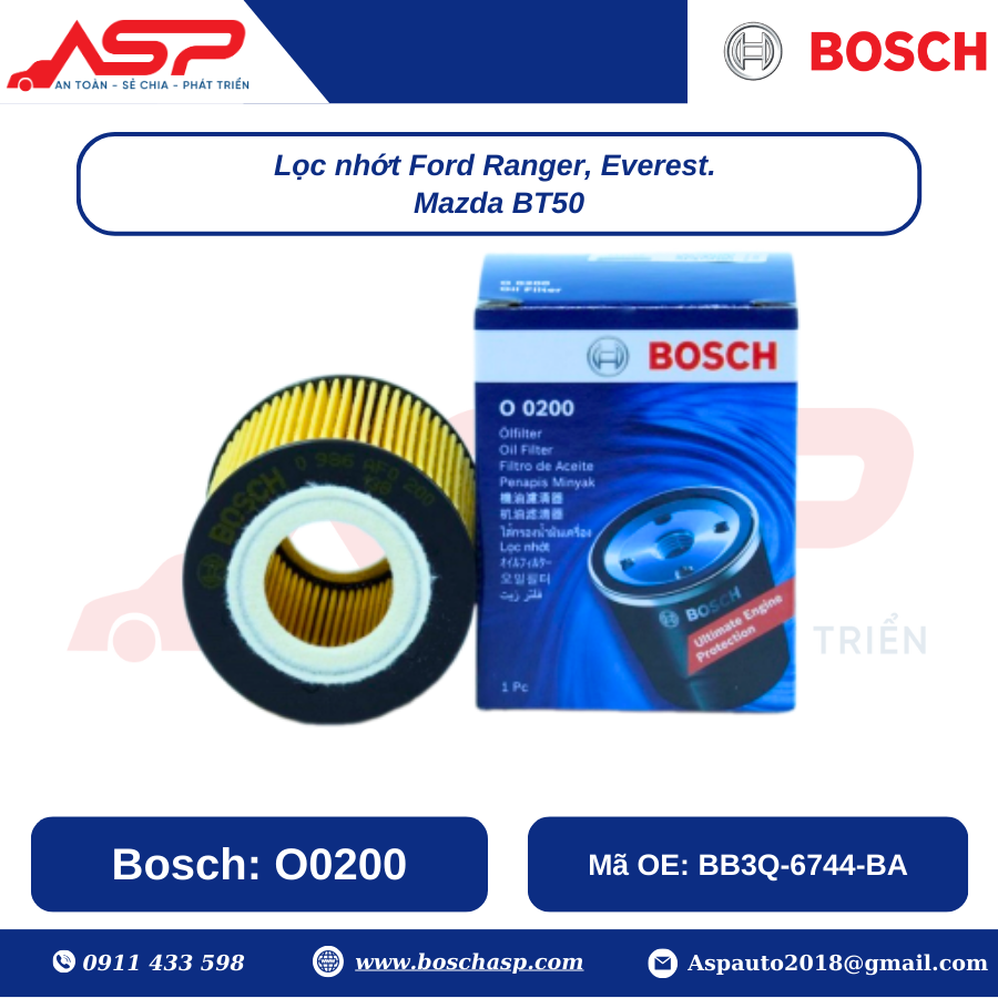Lọc Nhớt BOSCH O0200 cho Ford Ranger, Everest, Mazda BT50 - Ảnh 3