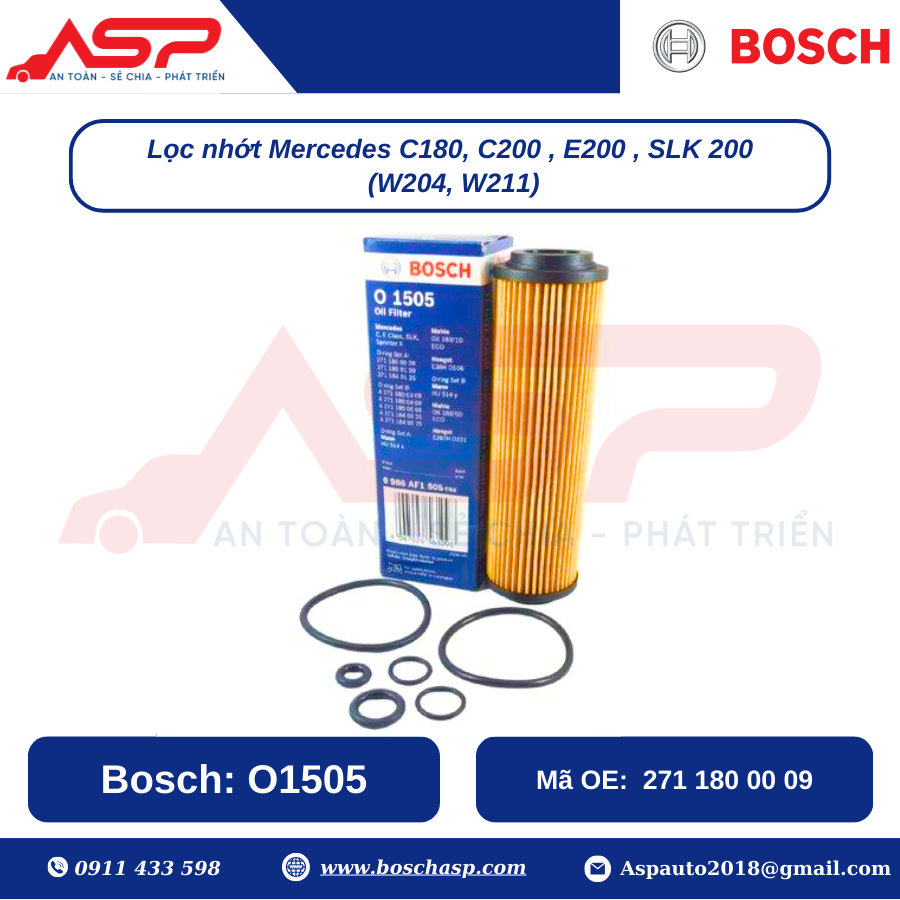 Lọc Nhớt BOSCH O1505 Cho Mercedes C180, C200, E200 (W204, W211) - Ảnh 4