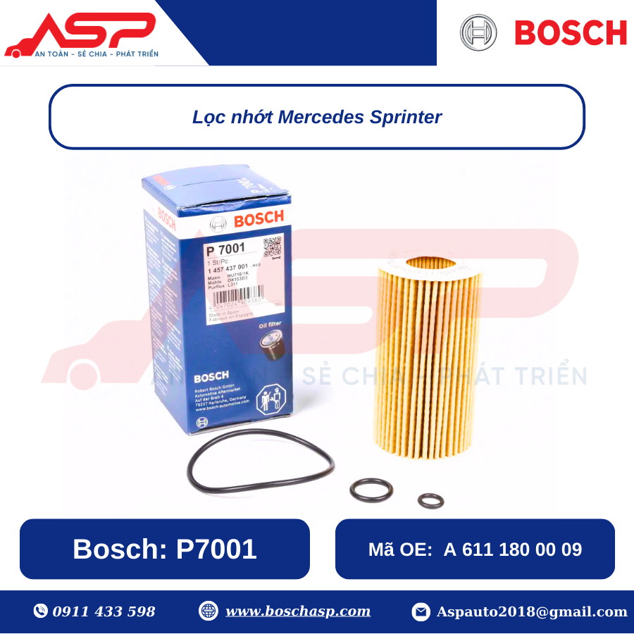 Lọc Nhớt BOSCH P7001 Cho Mercedes Sprinter - Ảnh 3