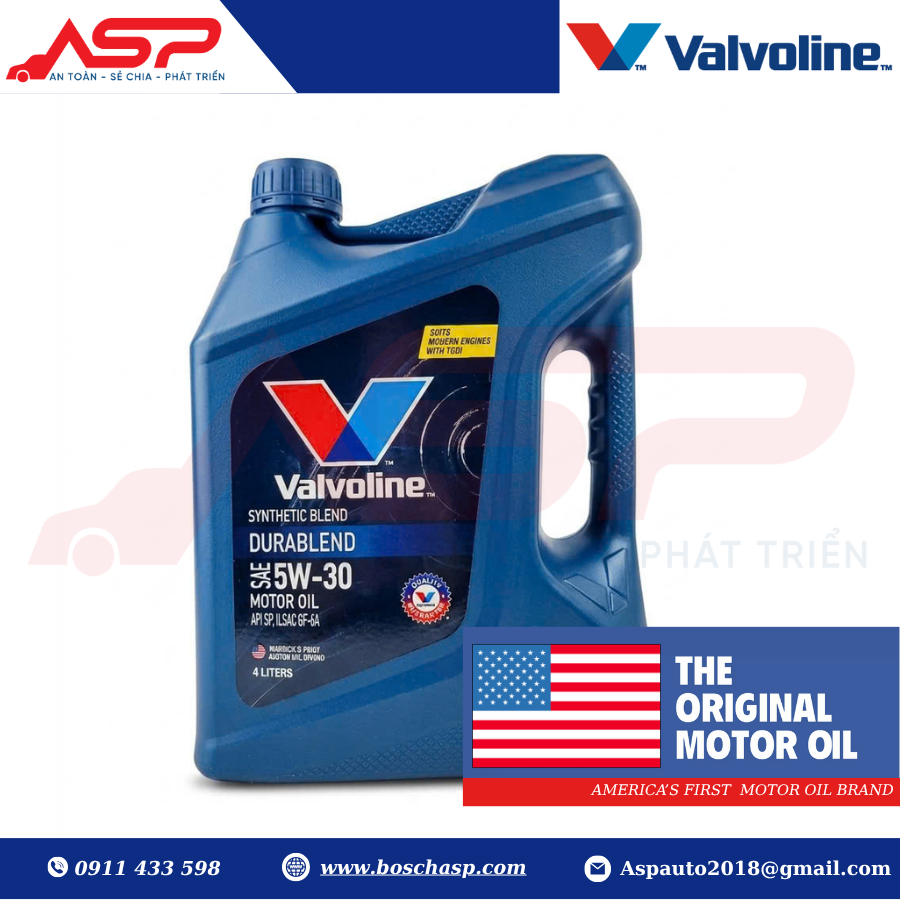VALVOLINE DURABLEND SAE 5W-30 API SP; ILSAC GF-6A- 4L (SYNTHETIC) - Ảnh 4