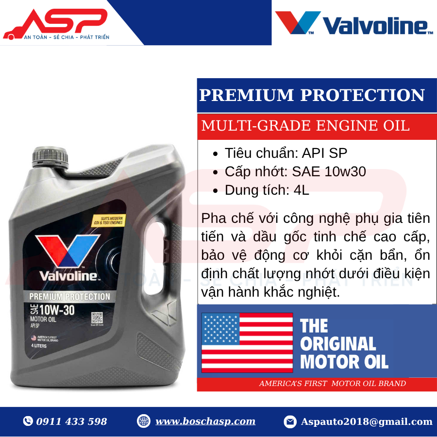 Valvoline Premium Protection 10w30 Sp. Nhớt cao cấp